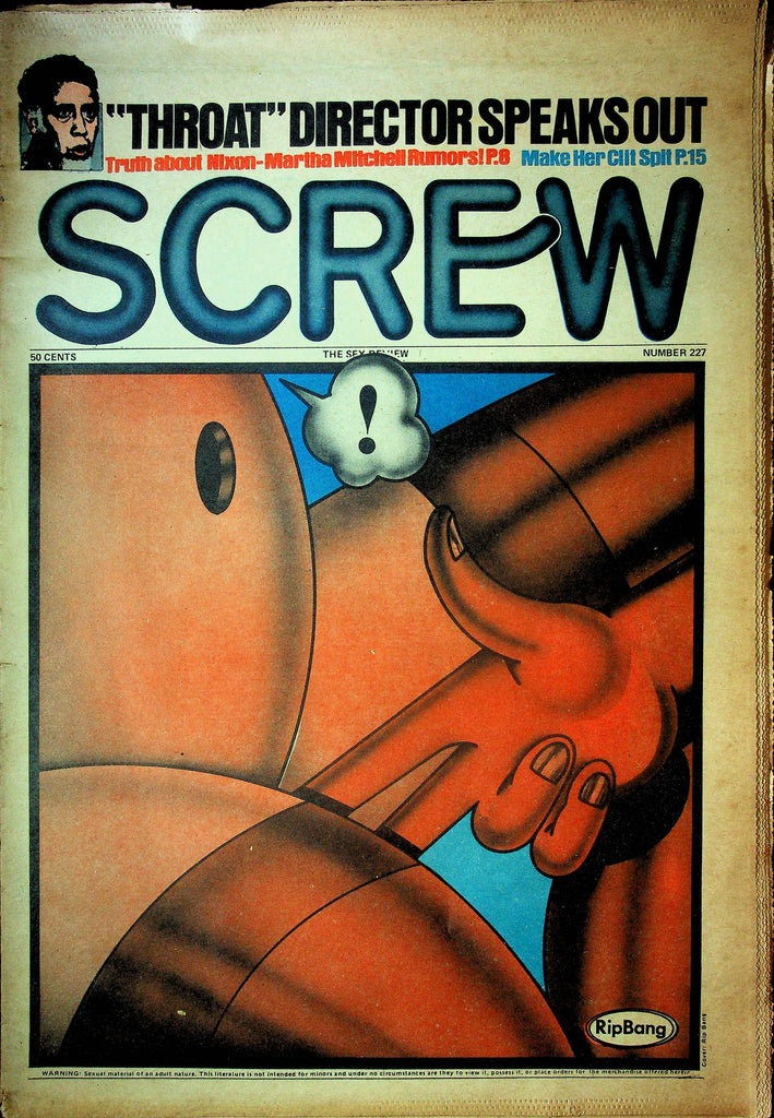 Screw Men's Newspaper Throat Direct Speaks Out No.227 July 9 1973 061224OSRP
