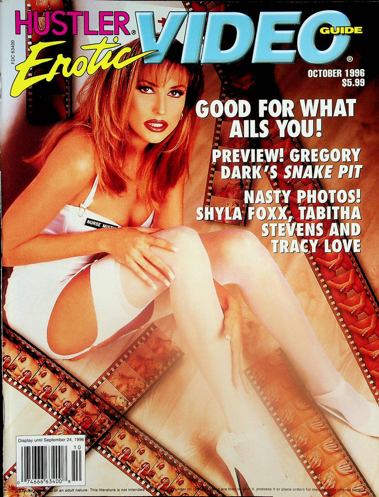 Hustler Erotic Video Guide Magazine  Covergirl Misty Rain / Shyla Foxx, Tabitha Stevens & More! October 1996     052125lm-p