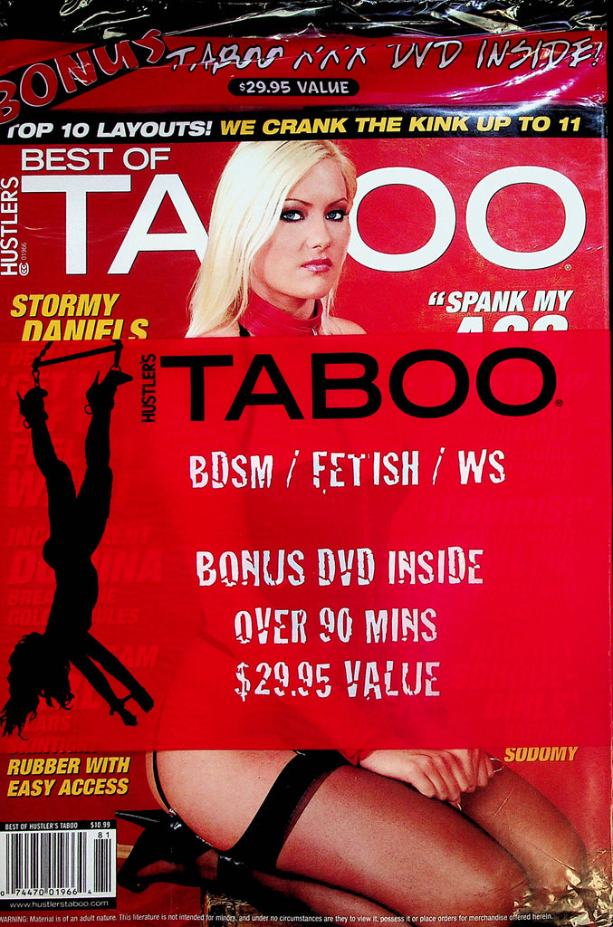 Hustler's Best Of Taboo Magazine  Stormy Daniels  w/DVD  new/sealed   113024lm-p