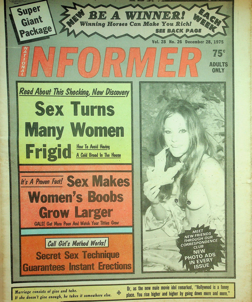 National Informer Adult Newspaper  Secret Sex Techinique Guarantees Instant Erections  December 28, 1975     090626lmp-GSC