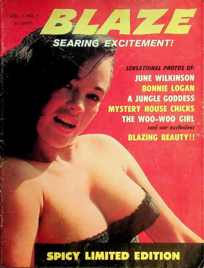 Blaze Busty Magazine  June Wilkinson / Bonnie Logan  vol.1 #1 1960's  Spicy Limited Edition   092226lmp-GSC
