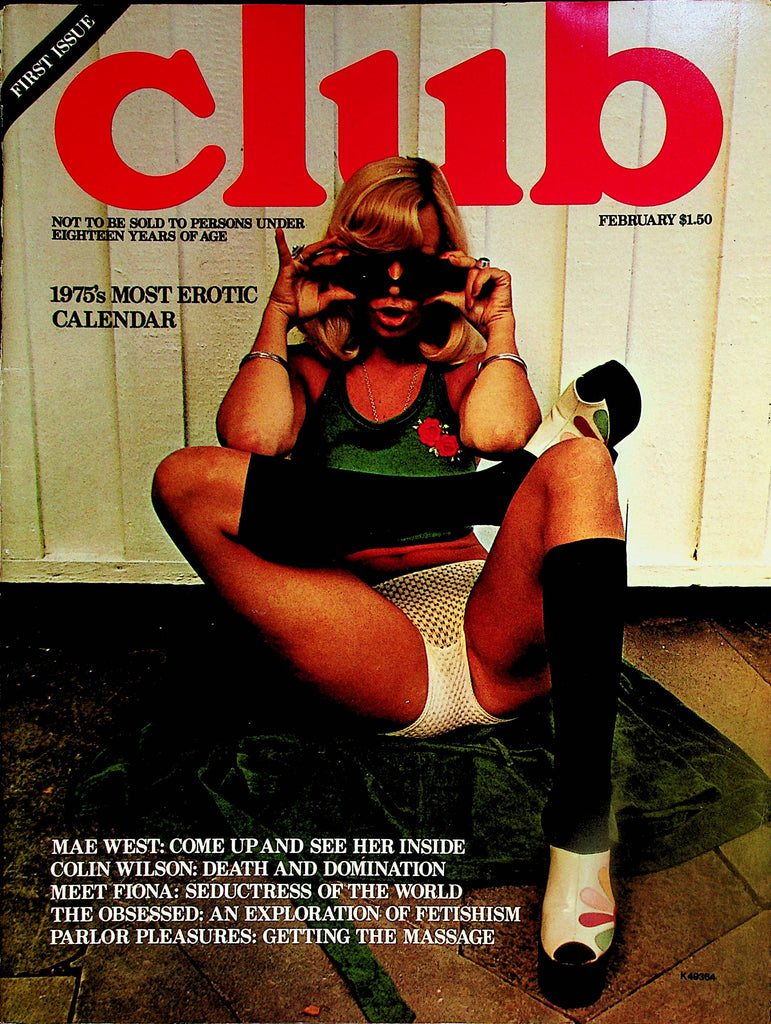 Club Magazine  Mae West / Meet Fiona  w/Calendar  1st Issue!  February 1975 Paul Raymond   032624lm-p