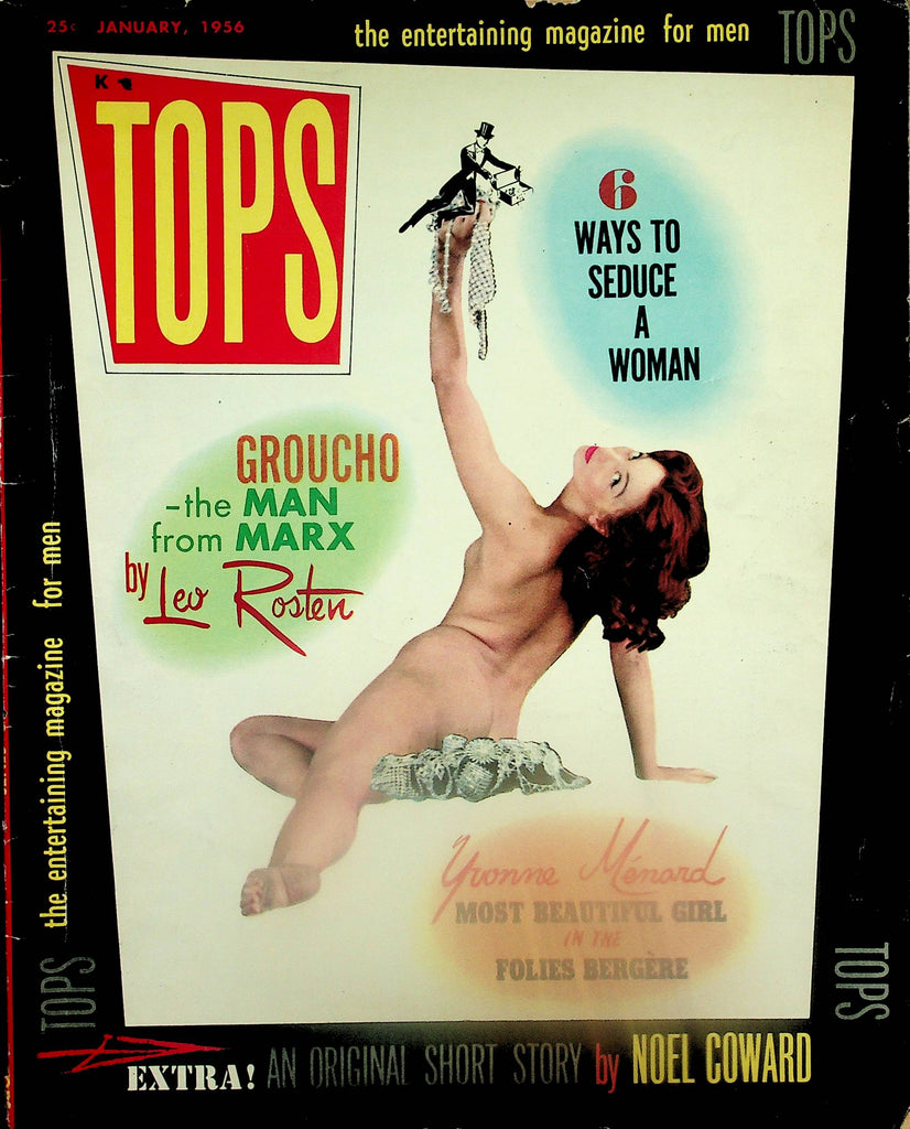 Tops Vintage Magazine  Discovers An American Beauty: Elinor Bender / Groucho Marx  January 1956     092325lm-p