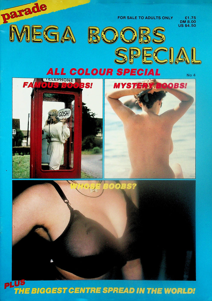 Parade Mega Boobs Special Magazine  Susie Sparks / Stacey Owens  #4 1990's    121525lmp