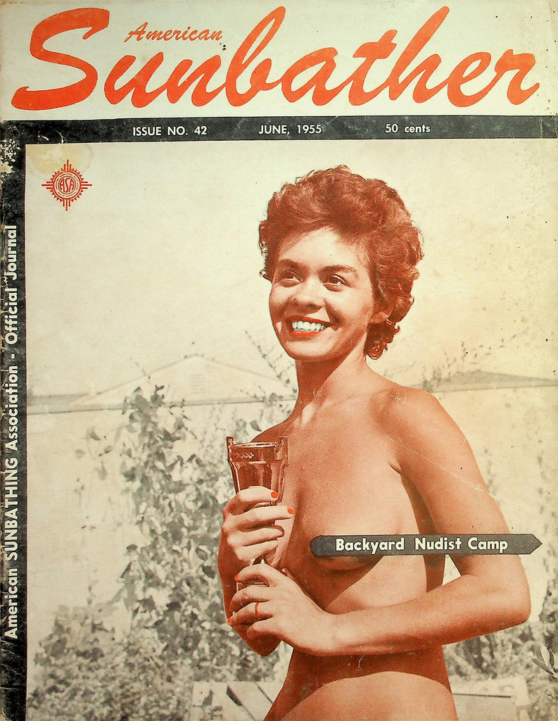 American Sunbather Nudist Magazine  Backyard Nudist Camp  June 1955       012426lmp