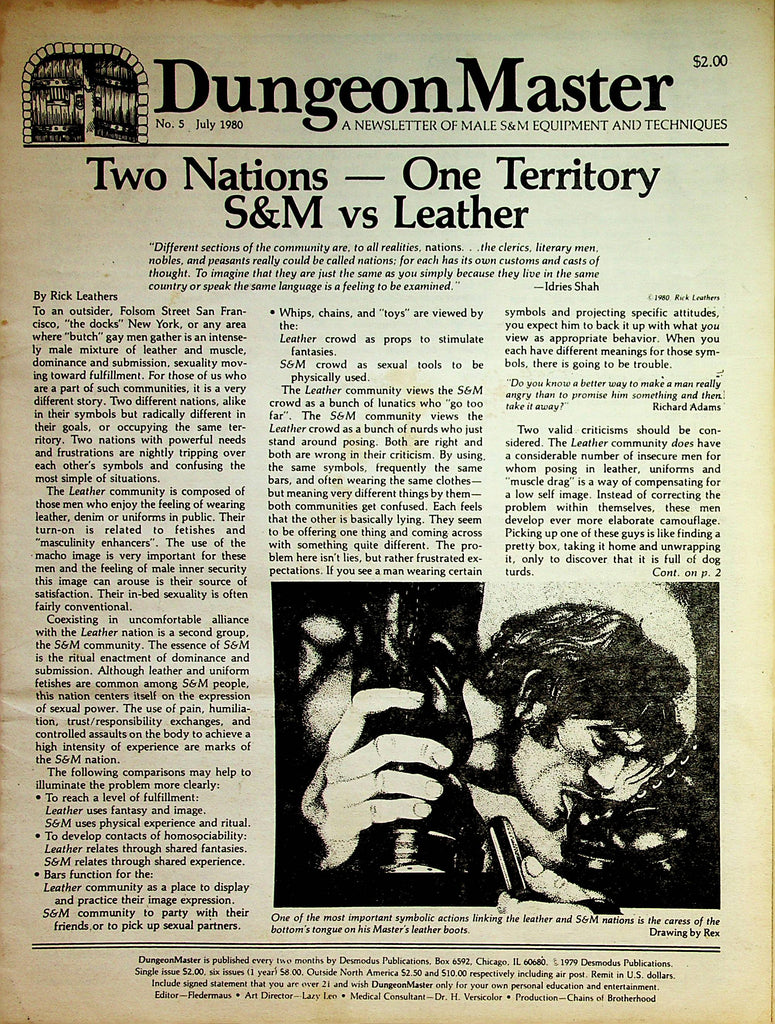 Dungeon Master A Newsletter Of Male S&M Equipment and Techniques  #5  July 1980    073023lm-p