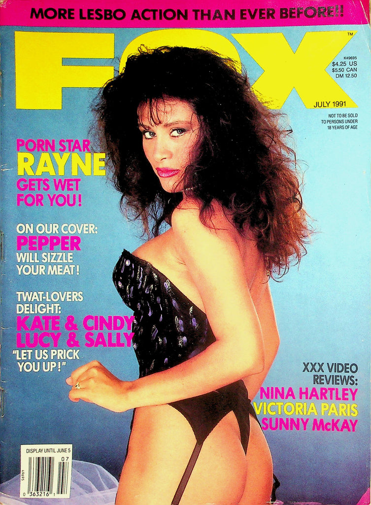 Fox Magazine  Covergirl Pepper / Porn Star Rayne, Nina Hartley, Victoria Paris  July 1991    041926lmp