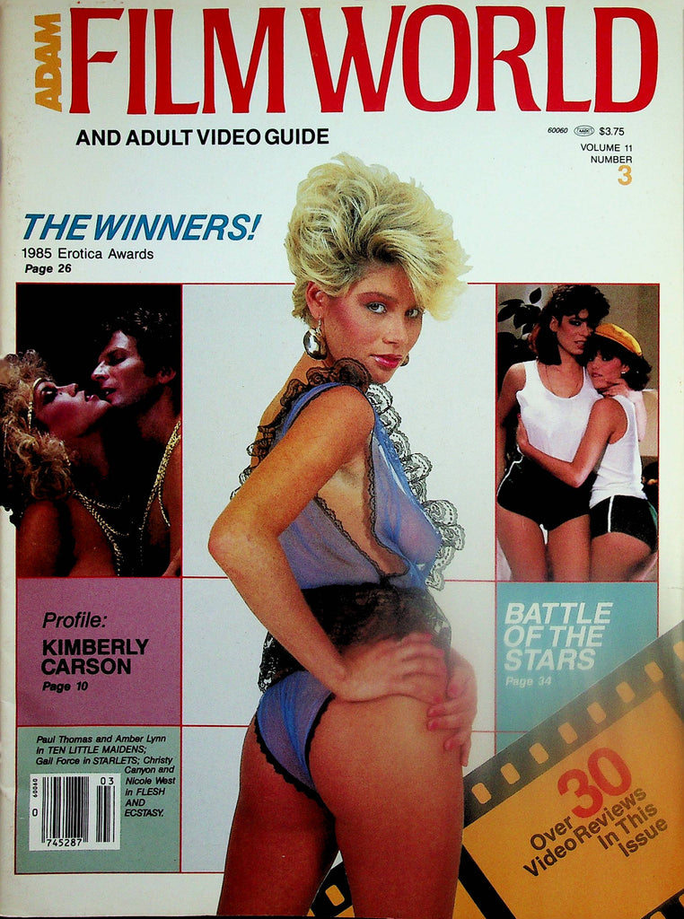 Adam Film World Magazine Amber Lynn, Christy Canyon  / Kimberly Carson Interview  vol.11 #3 1985  071425lm-p