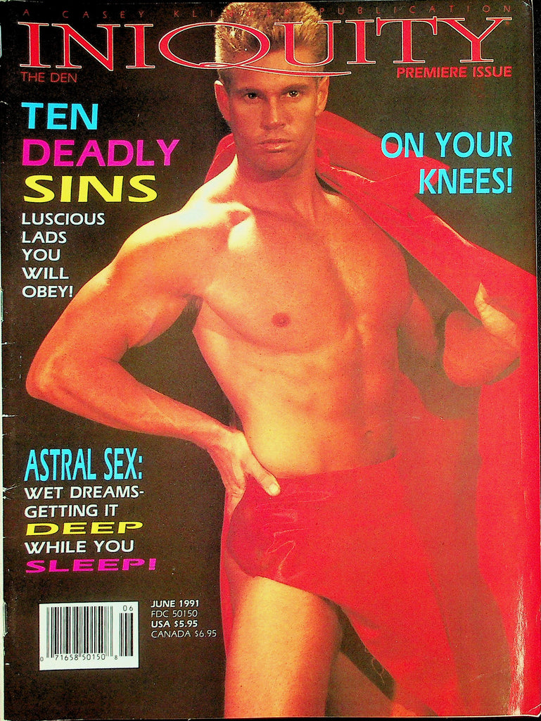 Iniquity Gay Magazine  Premiere Issue!  Cover Guy Dolph Knight   June 1991 042126lmp