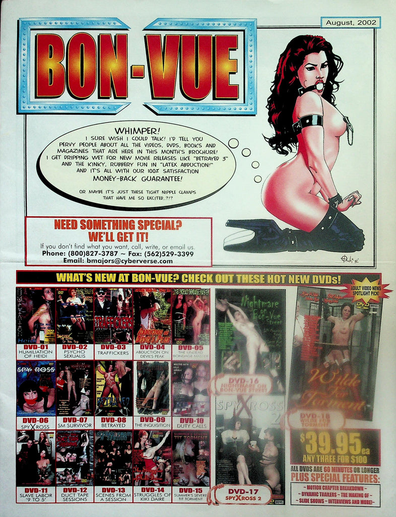 Bon-Vue  DVD Fetish/Bondage Catalog  August 2002   120425lmp