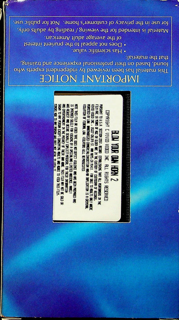 Adult VHS Movie Blow Your Own Horn 2 By Vivid Video 1990s 080123RPVHS