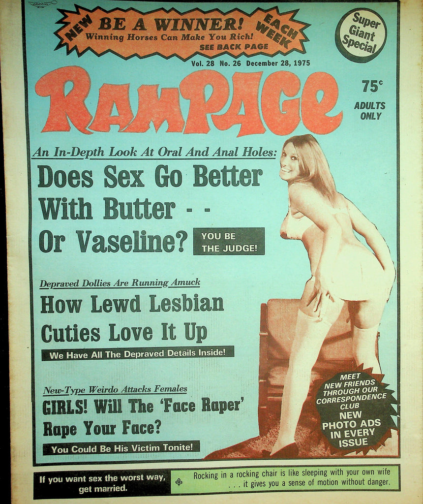 Rampage Adult Newspaper  How Lewd Lesbian Cuties Love It Up  December 28, 1975     090626lmp-GSC