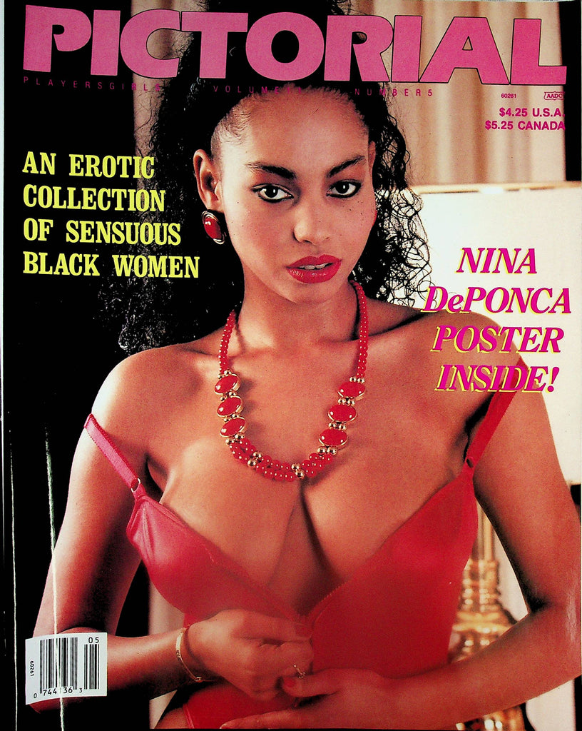 Pictorial Players Girls Magazine  Sensuous Black Women: Covergirl Charmaine, w/Nina DePonca Poster  vol.11 #5 1990   060125lm-p