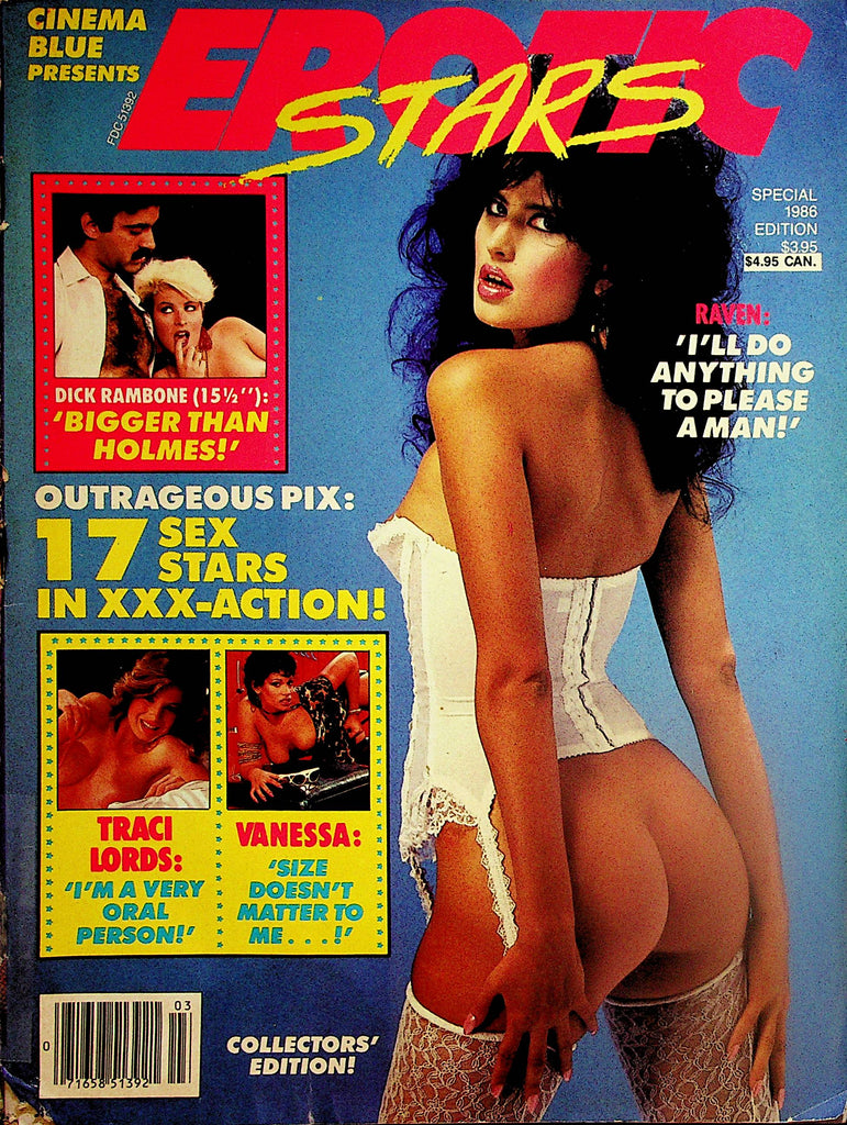 Erotic Stars Magazine  Covergirl Raven,  Dick Rambone, Vanessa Del Rio, Candy Samples - Special 1986   091323lm-p