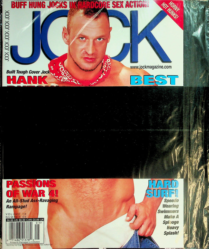 Jock Gay Magazine   Cover Jock Hank  vol.18 #3  New/Sealed    041926lmp