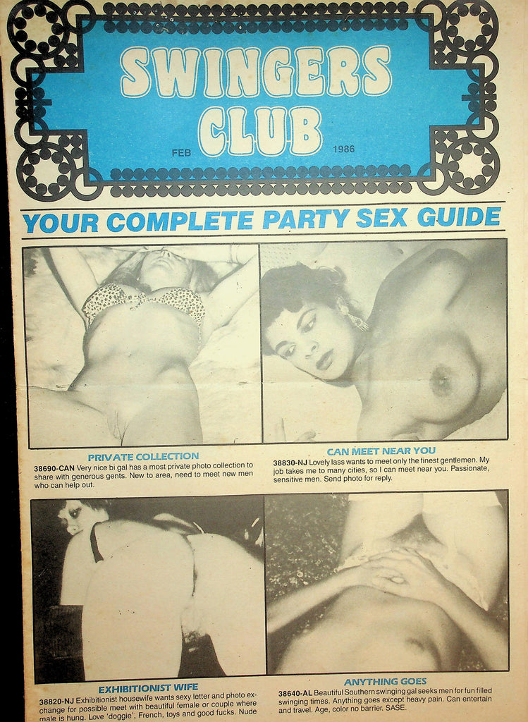 Swingers Club Party Sex Guide Adult Contact Newspaper   February 1986    090726lmp-GSC