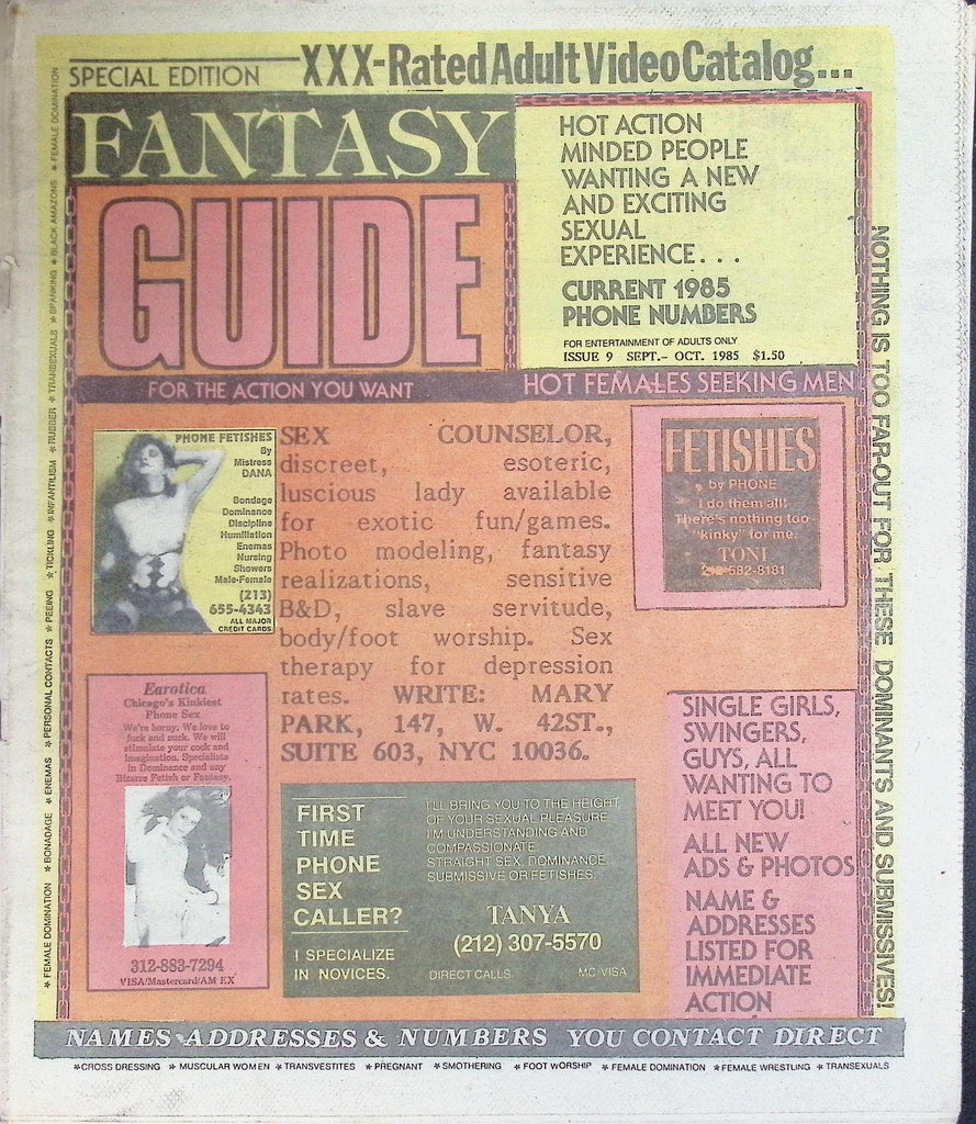 Fantasy Guide Newspaper Special Edition XXX Rated Video Catalog 1980s   092626LLP2