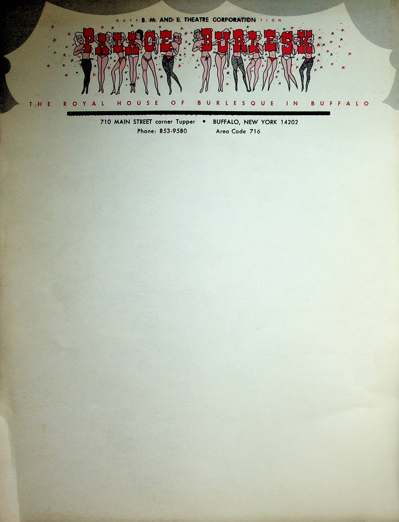 Palace Burlesk Letter Head Buffalo, New York  1970's   051725lm-p