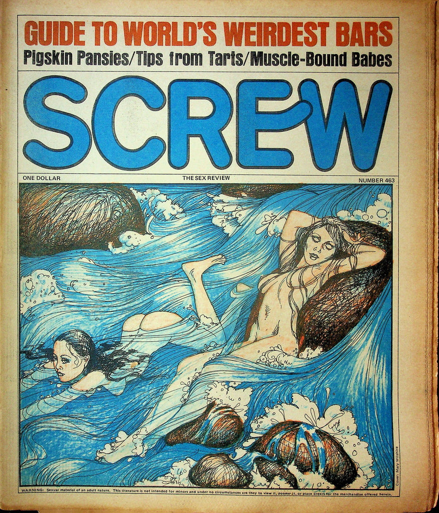 Screw Men's Newspaper Guide To world's Weirdest Bars No.463 January 16 1978 061224OSRP