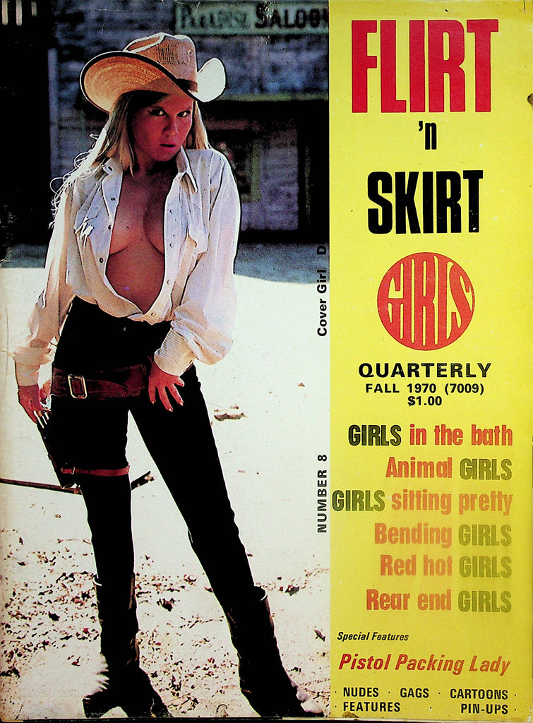Flirt 'n Skirt Girls Quarterly Magazine   Pistol Packing Lady / Red Hot Girls  #8  1970's         041124lm-p