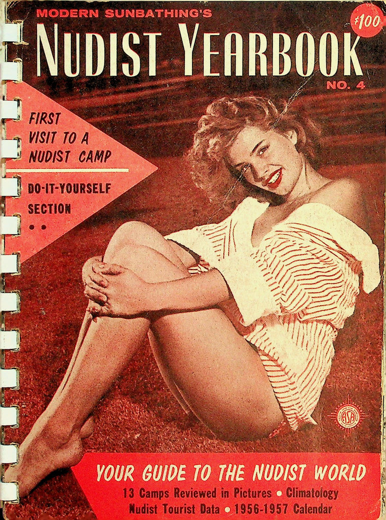 Modern Sunbathing Nudist Yearbook  Rare!- Bettie Page In Calendar!  / First Visit To A Nudist Camp  #4 1956  093026lmp-GSC