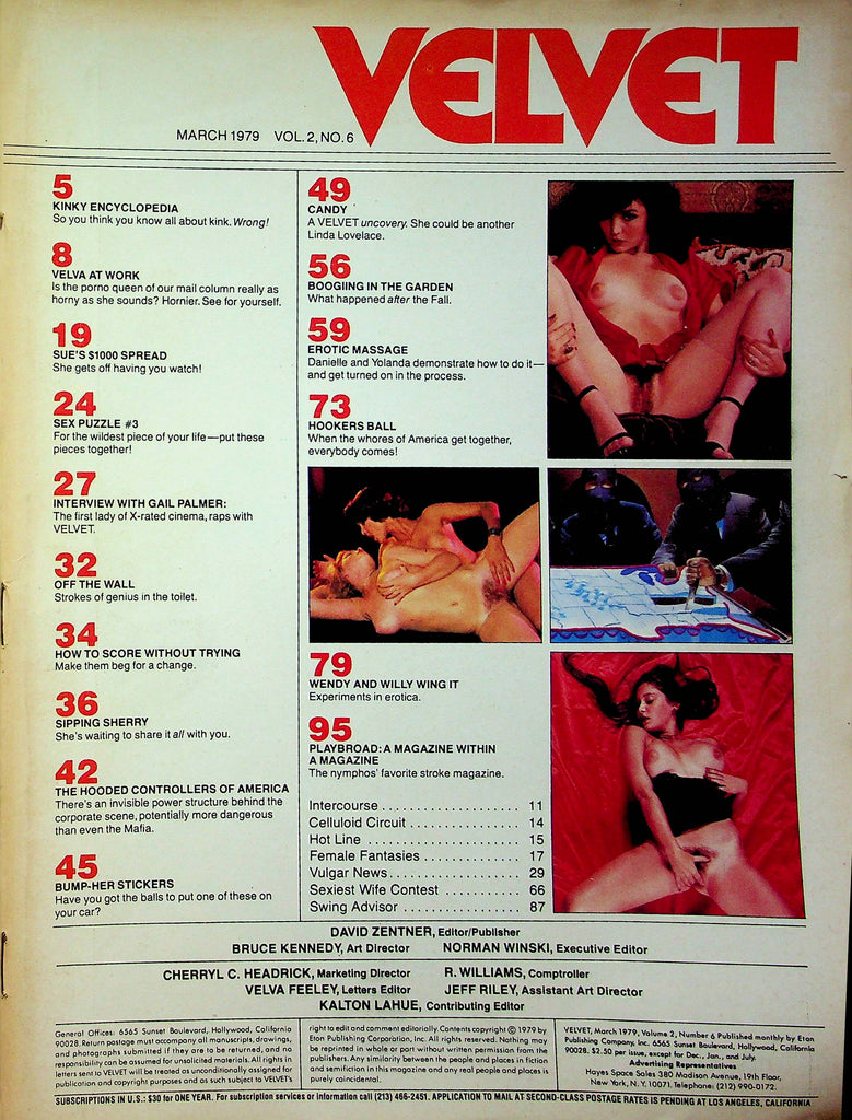Velvet Magazine Candy & Sue March 1979 good reading copy 051723RP
