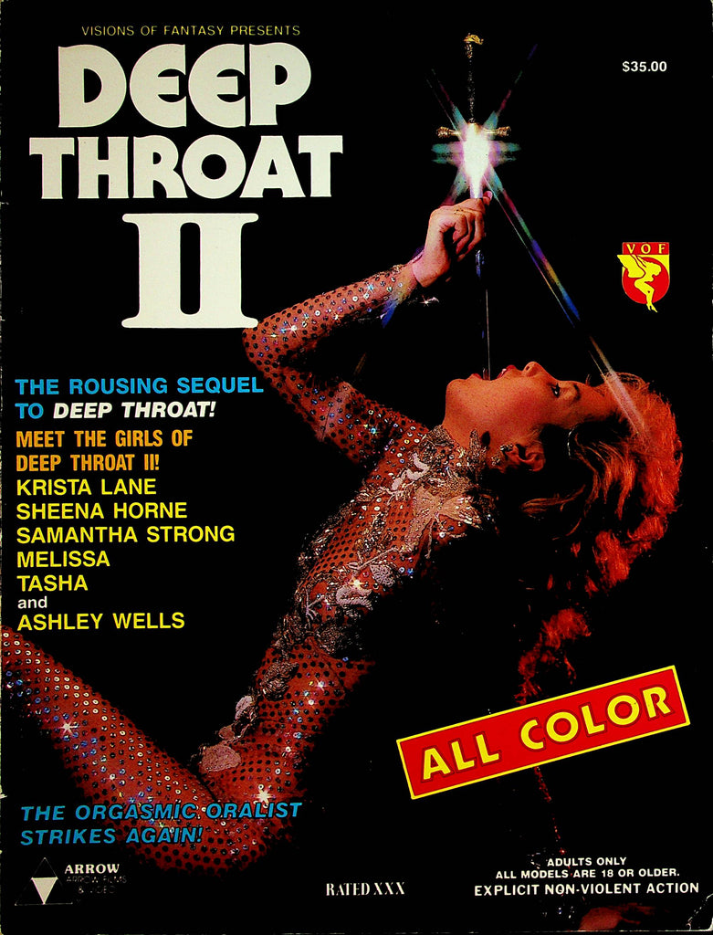 Deep Throat II Magazine   Samantha Strong / Krista Lane / Sheena Horne   1980's  by VOF      072823lm-p