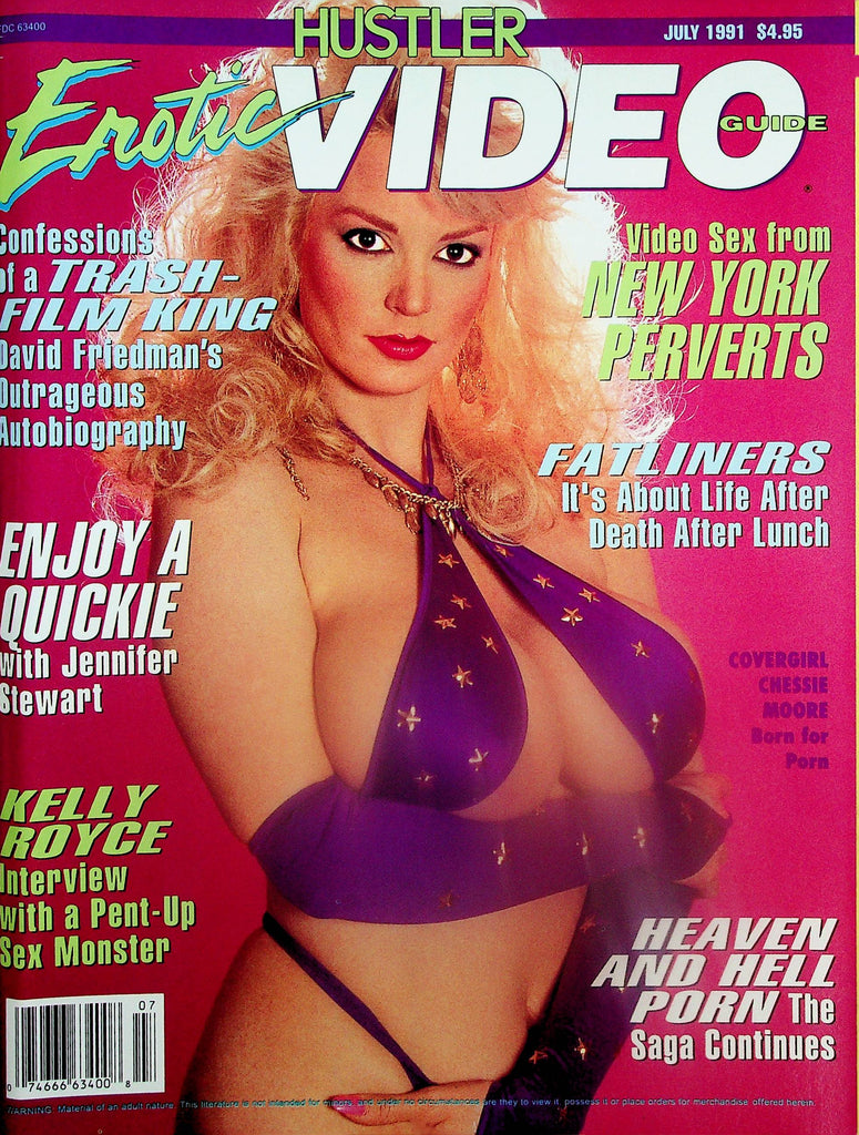 Hustler Erotic Video Guide Magazine  Covergirl Chessie Moore / Trinity Loren  July 1991    052125lm-p