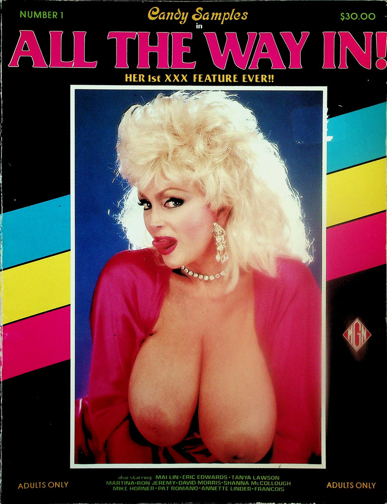 Candy Samples In All The Way In! Magazine   Mail Lin, Eric Edwards, Tanya Lawson & More!   #1  1980's    121625lmp