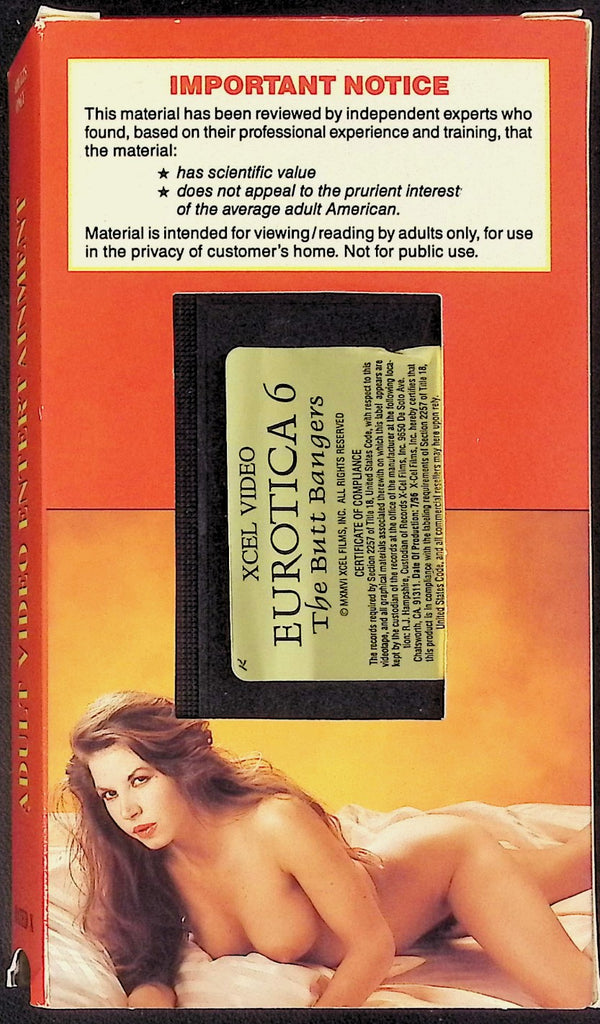 Eurotica #6 Butt Bangers Adult VHS Xcel Video 102425AKVHS