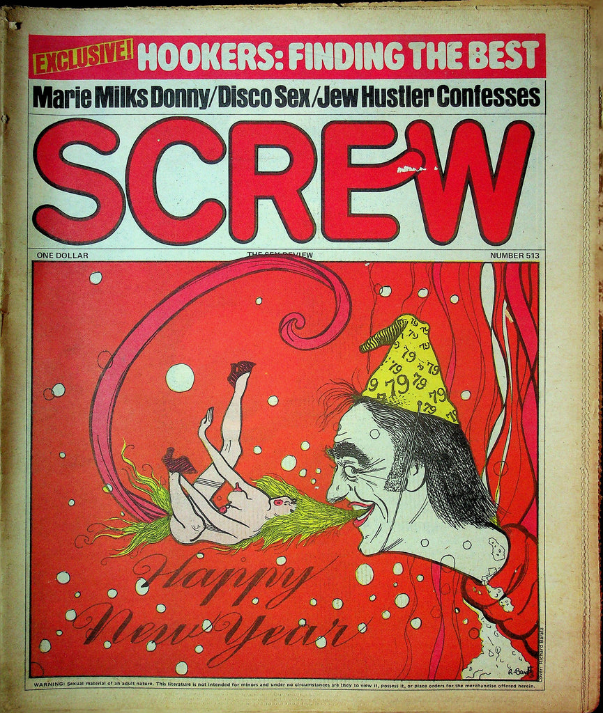 Screw Men's Newspaper New Year Issue Marie Milks Donny No.513 January 1 1979 061124OSRP