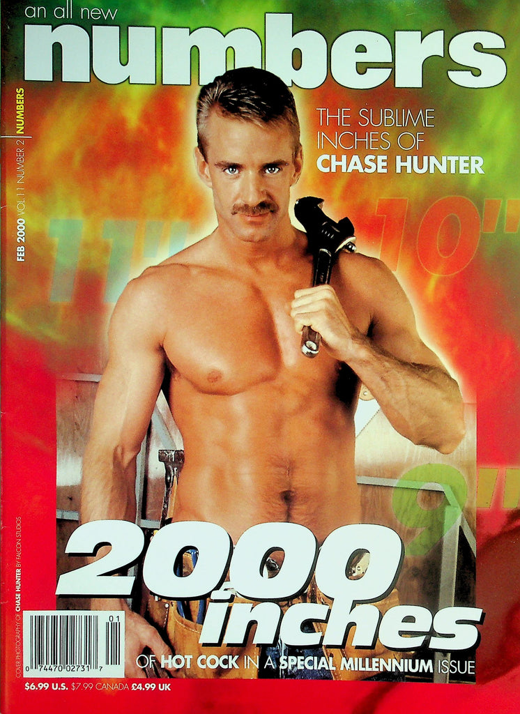 Numbers Gay Magazine  Cover Guy Chase Hunter /2000 Inches Of Hot Cock - Special Millennium Issue  February 2000   041726lmp