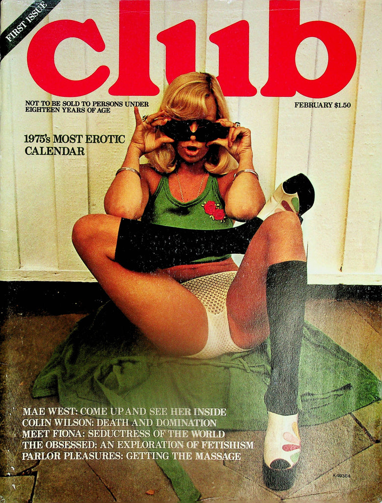 Club Magazine First Issue! Mae West/ 1975's Most Erotic Calendar  February 1975  Paul Raymond  052926lmp-GSC