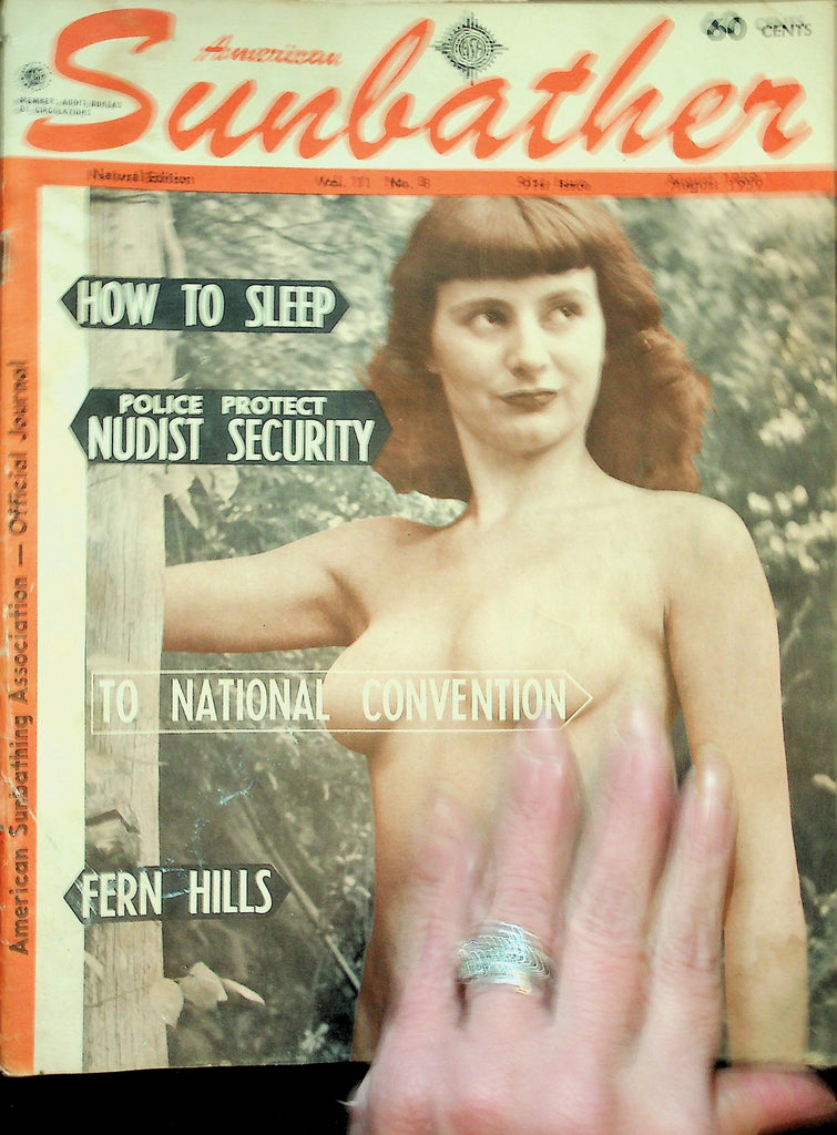 American Sunbather Nudist Magazine   Police Protect Nudist Security / National Convention  August 1959     012426lmp