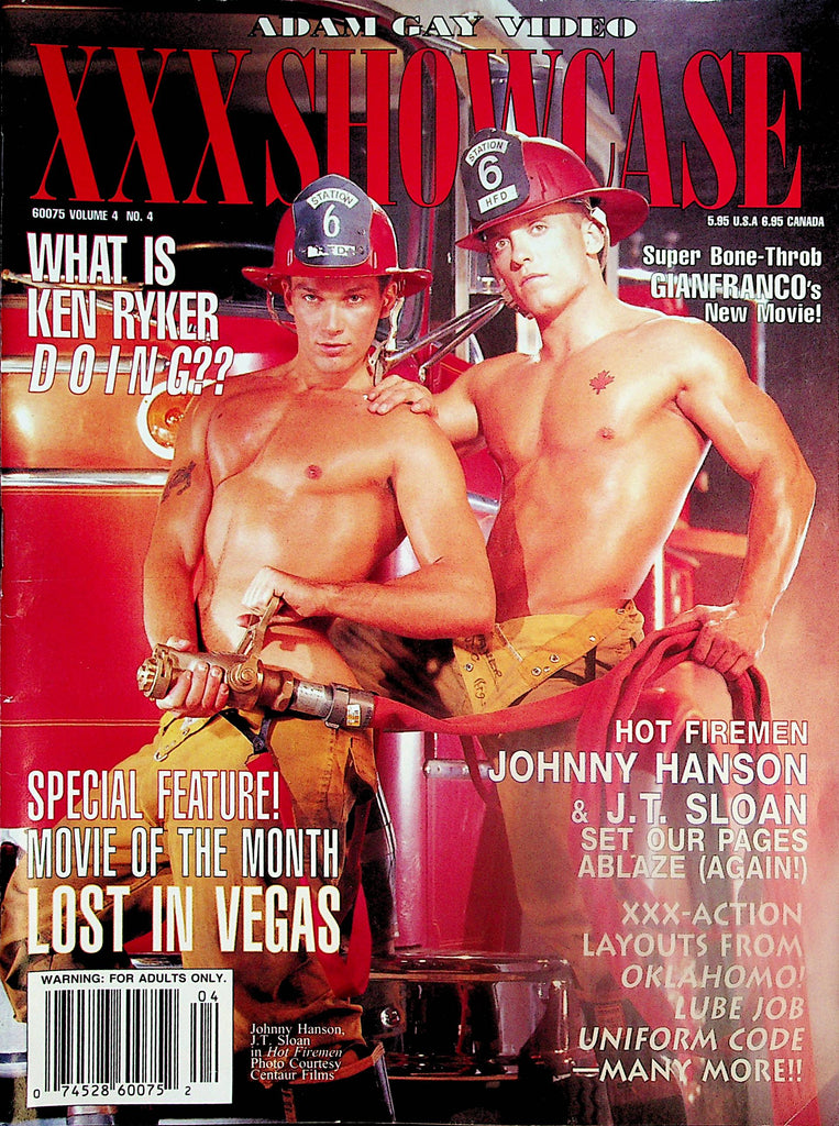 Adam Gay Video XXX Showcase Magazine  Hot Firemen Johnny Hanson & J.T. Sloan  vol.4 #4  October 1996  081924lm-p