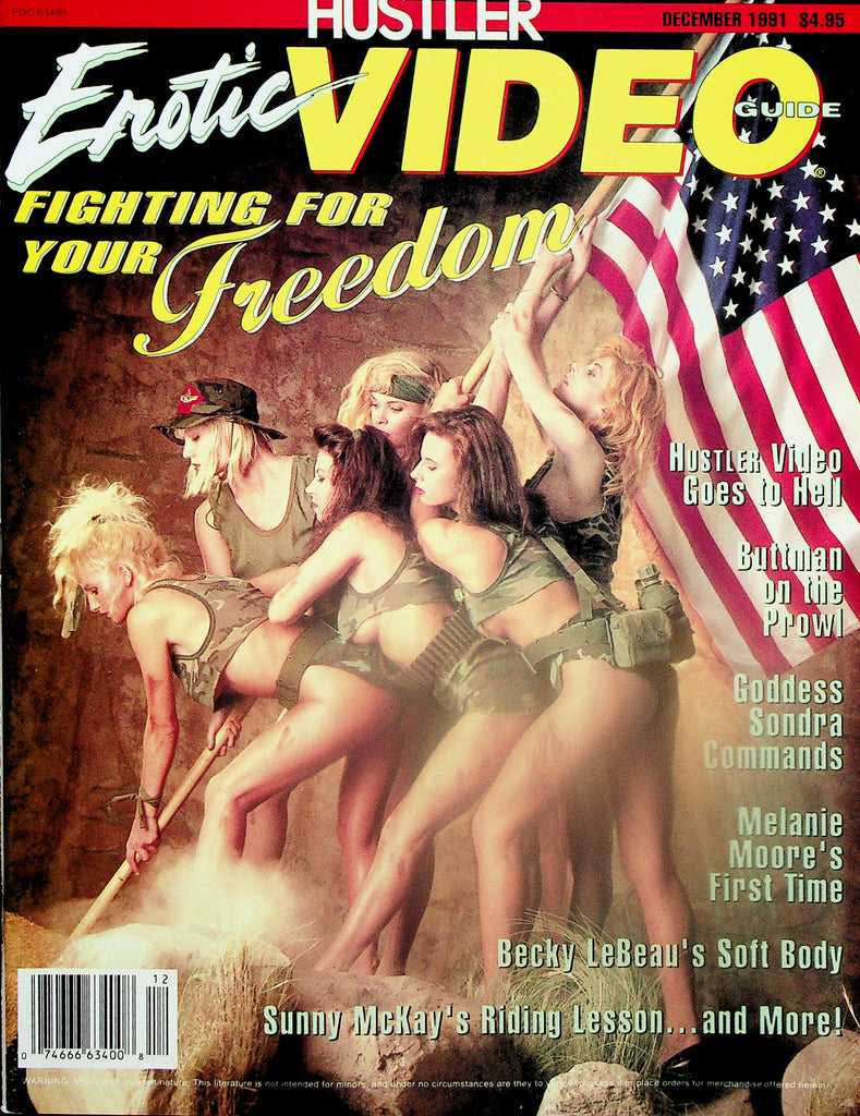 Hustler Erotic Video Guide Magazine  Fighting For Your Freedom  / Ashlyn Gere  December 1991     052125lm-p