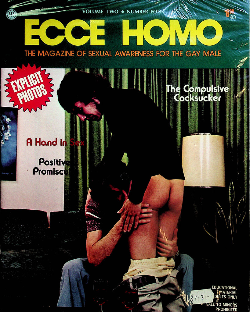 ECCE Homo Gay Magazine  The Compulsive Cocksucker / A Hand In Sex vol.2 #4  1977 new/sealed   112124lm-p2