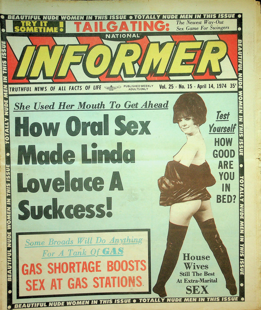 National Informer Adult Newspaper  How Oral Sex Made Linda Lovelace A Suckcess!  April 14, 1974    090626lmp-GSC