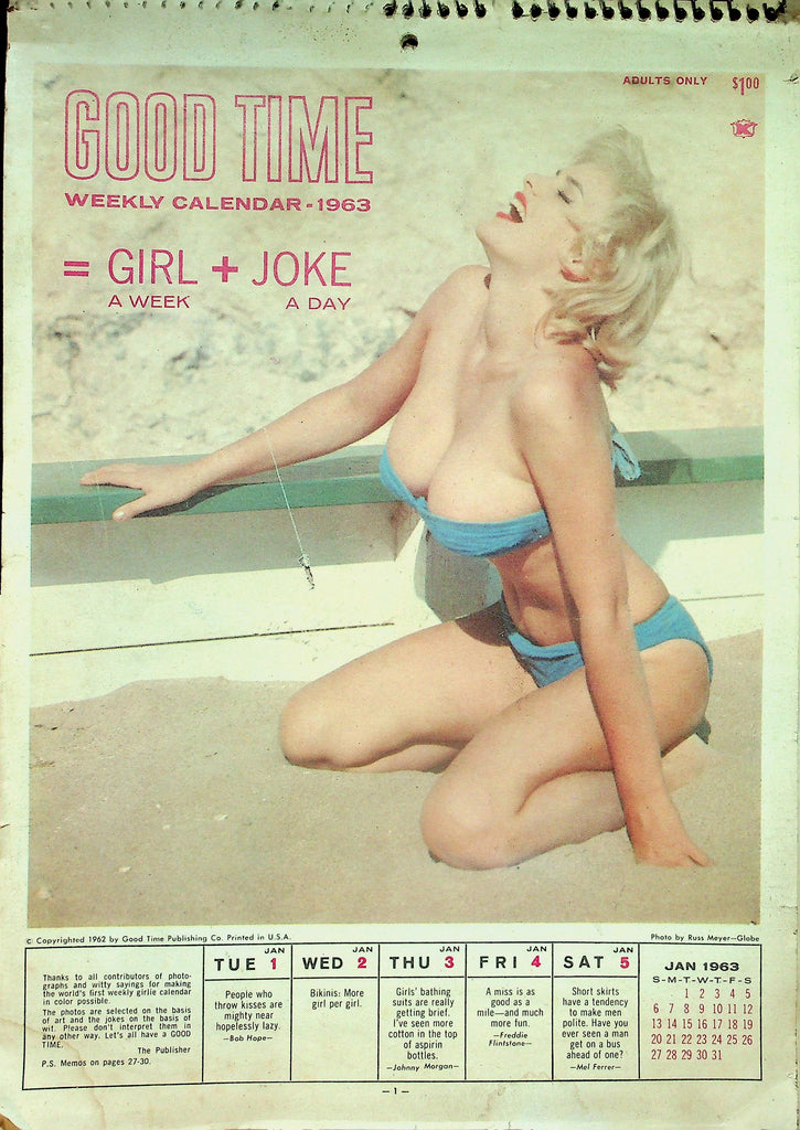 Good Time Weekly Wall Calendar - 1963  Girl A Week + Joke A Day   052726lmp2-GSC