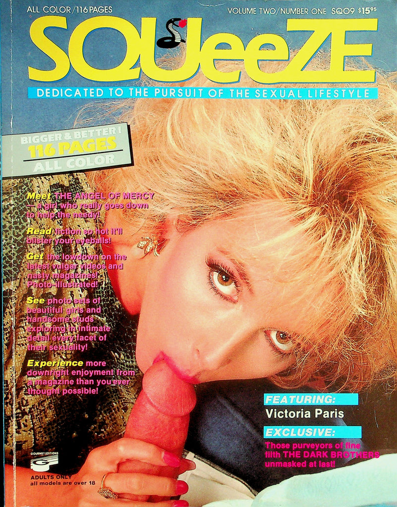 Squeeze Magazine  Featuring Victoria Paris  116 Pages!   vol.2 #1  1989 Gourmet Edition    101326lmp-GSC