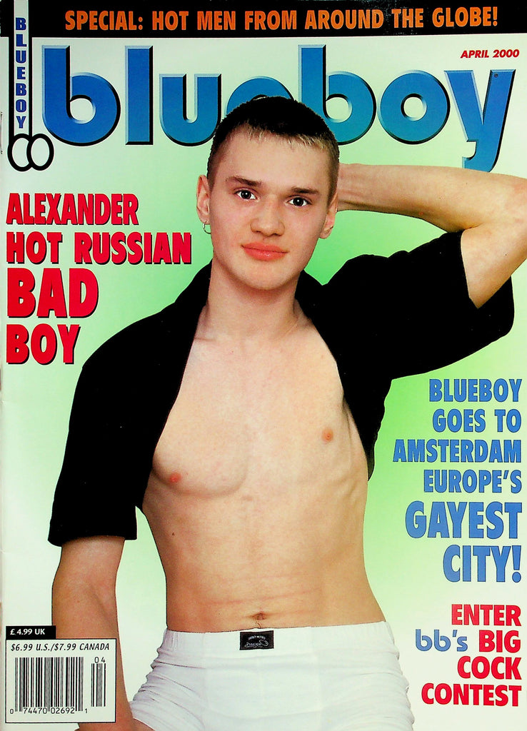 Blueboy Gay Magazine  18+ Special Hot Men Around The Globe / Cover Guy Alexander Hot Russian  April 2000   031226lmp