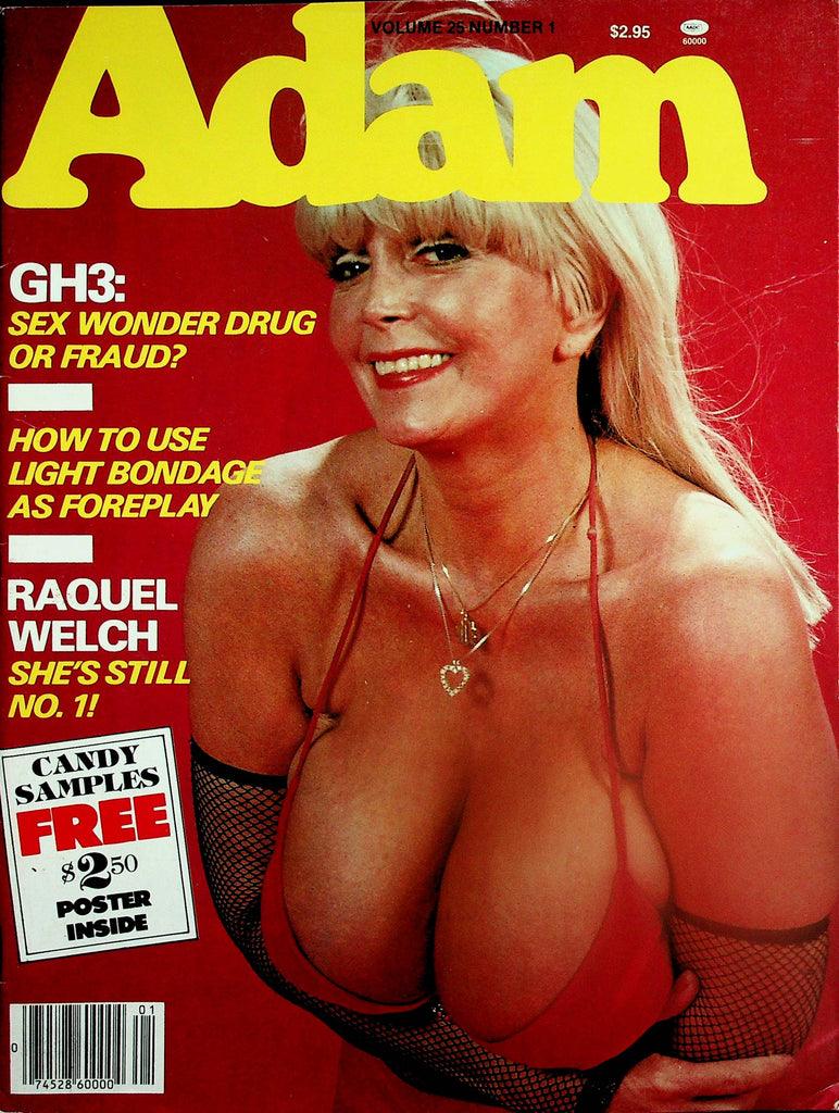 Adam Magazine  Candy Samples w/Giant Poster  / Raquel Welch  vol.25 #1  1981     091625lm-p
