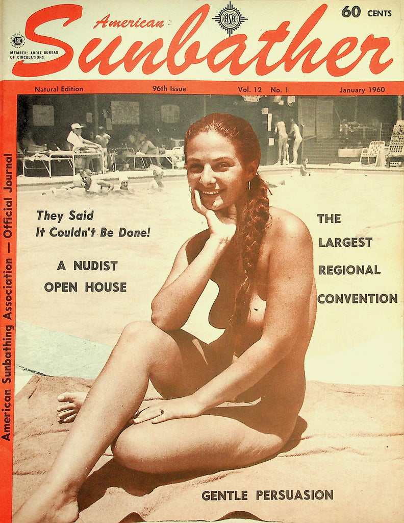 American Sunbather Nudist Magazine  A Nudist Open House / Largest Regional Convention  January 1960      012426lmp