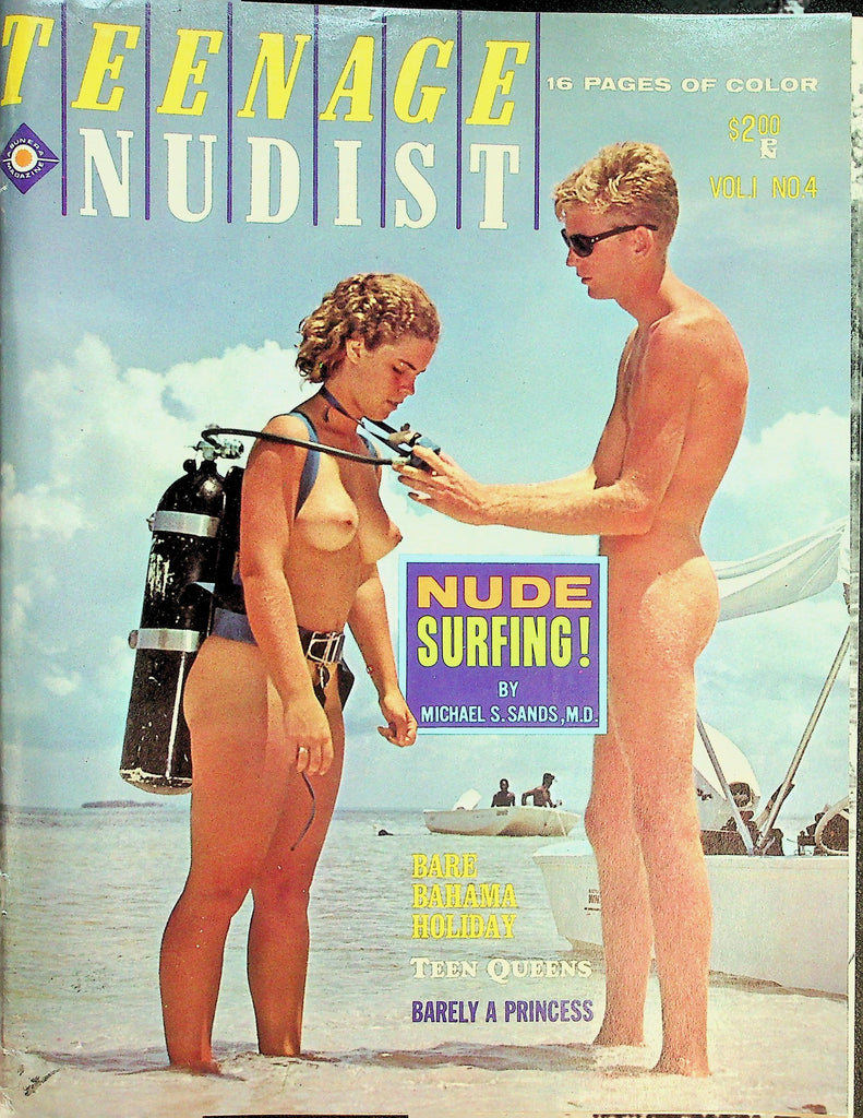 Teenage Nudist 18+ Magazine  Nude Surfing / Bare Bahama Holiday  vol.1 #4  1964    081926lmp2-GSC