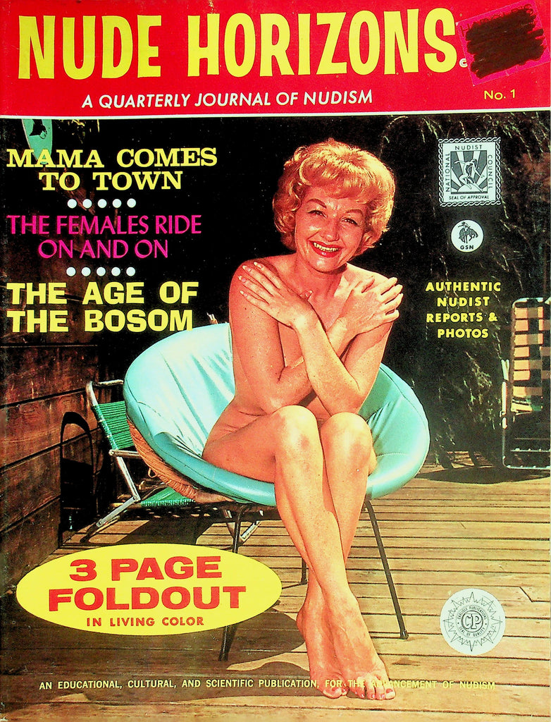 Nude Horizons Nudist Magazine  The Age Of Bosom - w/ 3-Page Foldout  #1 1960's   050726lmp