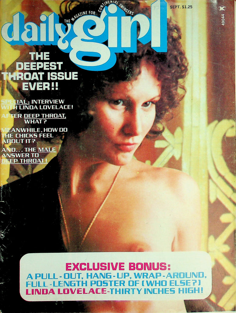 Daily Girl Magazine  The Deepest Throat Issue Ever! Linda Lovelace Interview & Poster!  Joyce Gibson September 1973    032626lmp