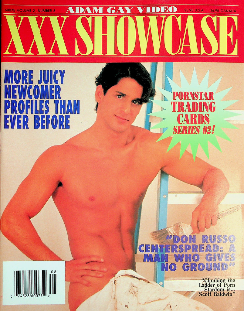 Adam Gay Video XXX Showcase Gay Magazine   Cover Guy Scott Baldwin - w/ Pornstar Trading Cards  vol.2 #8  November 1994    041626lmp