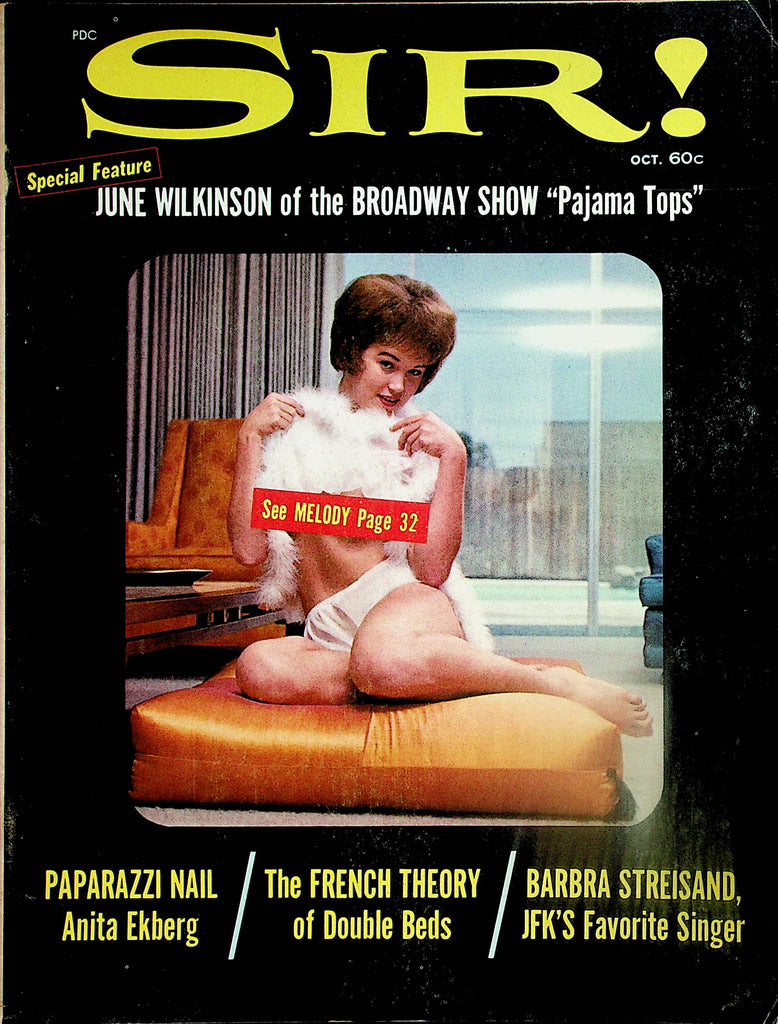 Sir! Vintage Magazine Covergirl Melody / June Wilkinson / Anita Ekberg / Barbara Streisand  October 1963       041124lm-p
