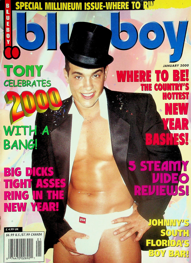 Blueboy Gay Magazine  18+  Special Millennium Issue / Tony Celebrates 2000 With A Bang!  January 2000     031226lmp