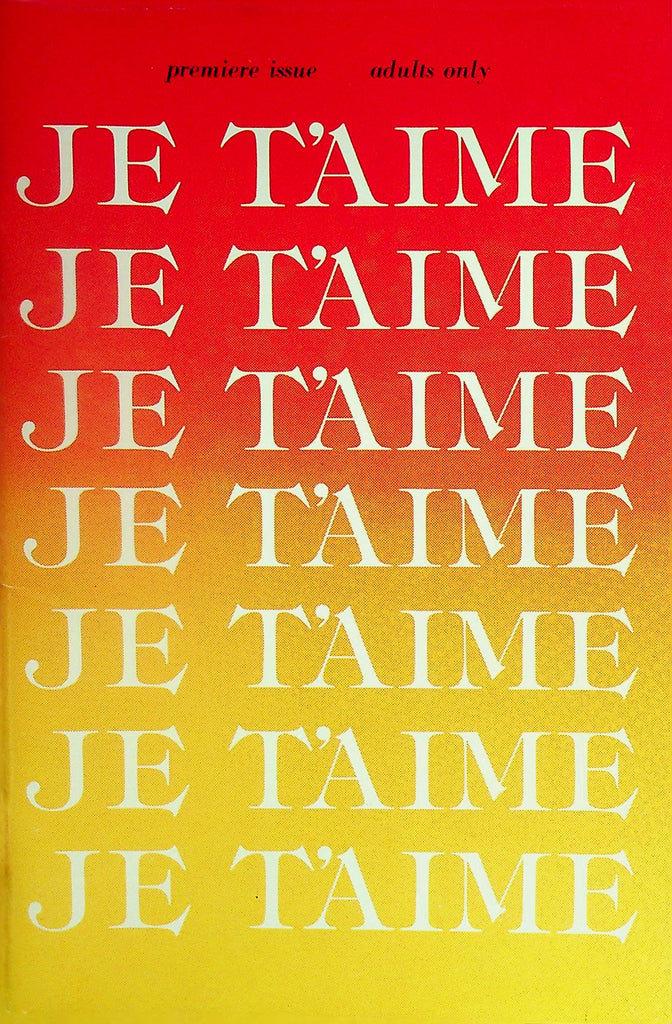 Je T'aime Digest  Premiere Issue!  Lunch For Two / Sisters Of Lesbos  #1 1976     102026lmp-GSC